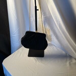 Elegant Black Pleated Clutch Bag